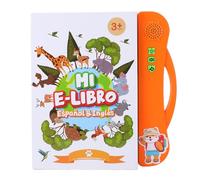 Luocute Livre Parlant d'apprentissage de L'anglais et de L'espagnol, Jouet électronique éducatif Interactif Bilingue pour Enfants