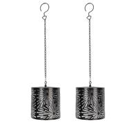 Luocute Lot de 2 lanternes solaires avec mode flash, effet de lumière 3D, lampe solaire rétro pour décoration extérieure, lanternes cadeaux pour femme, maman, grand-mère, décoration de cour