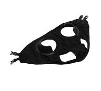 Luocute Masque de Cheval à Capuche Complète avec Clignotant, Masque en Polyester Réglable pour Les Blessures Oculaires de Course, Réduit Les Distractions, Cuir PU Résistant au Sable, (Black)