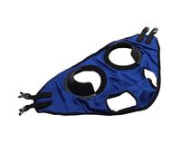 Luocute Masque de Cheval à Capuche Complète avec Clignotant, Masque en Polyester Réglable pour Les Blessures Oculaires de Course, Réduit Les Distractions, Cuir PU Résistant au Sable, (Blue)