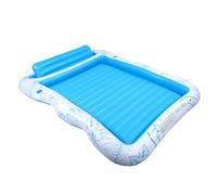 Luocute Matelas Gonflable de Bronzage pour Piscine, Matelas Flottant en PVC épais pour 2 Personnes avec Oreiller intégré, pour la Détente à la Plage, à la Piscine et en extérieur.