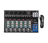 Luocute Mélangeur Audio Professionnel à 7 Canaux, BT USB Interface Sound Board Mélange Console avec 48V Phantom Power and LED Indicateur, adapté au Streaming DJ Studio Karaoke DJ