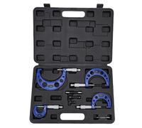 Luocute Micromètre Machiniste 0 à 4 Pouces, Jeu de Micromètre 4pcs, Haute Précision 0,0001 Pouces de Graduation avec un Boîtier de Stockage Comprend des Normes D'étalonnage, une clé