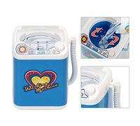 Luocute Mini Machine à Laver Électrique pour Outils de Cosmétique et (BLUE) | Conception de jouet de simulation, commande à un bouton, fonctionnant sur batterie, nettoyeur de pinceaux de maquillage,