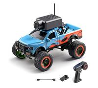 Luocute Mini Voiture RC 1:64, Véhicule Tout-Terrain télécommandé 3 Vitesses 2,4 G 4WD FPV avec Caméra HD, Gyroscope, Lumières LED, Modèle de Véhicule contrôlé par Application, pour (Blue)