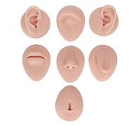 Luocute Modèle de Corps en Silicone, Kit de Pratique des Parties du Corps Humain Souple avec Yeux, Oreilles, Nez, Bouche, Langue, Nombril, avec Présentoir en Acrylique pour (Couleur de peau moyenne)