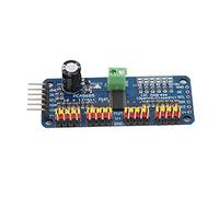 Luocute Module de Pilote de Servo PWM, 16 Canaux, Interface IIC, PCA9685 | Carte d\'entraînement moteur, résolution 12 bits, connecteurs 3 broches, résistance 220 Ohm, pour projets de robots ,