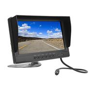 Luocute Moniteur de Caméra de Recul, écran IPS HD 9 Pouces, Entrée Vidéo 4 Voies avec Pare-Soleil pour Camion RV Van Remorque Pick-up SUV