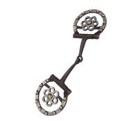 Luocute Mors de Bouche de Cheval, Mors de Filet en Bronze Antique avec Acier à Faible Teneur en Carbone et Plaques Décoratives pour L'entraînement des Chevaux, équestres de 125 Mm,