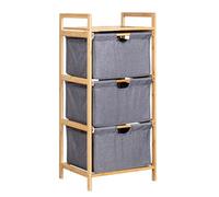 Luocute Organisateur de Panier à Linge, Boîte de Rangement à Tiroir Coulissant à 3 Niveaux avec Grande capacité et Poignée D'étagère, pour Salle de Bain, Chambre à Coucher, Salon (GRAY)