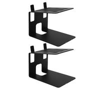 Luocute Paire de Supports D'enceintes de Bureau, Conception Ergonomique avec Coussinets Absorbant Les Chocs, Supports D'enceintes de Bibliothèque en Acier pour Une qualité Sonore