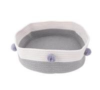 Luocute Panier de Lit de Grattement pour Chat, Maison de Compagnie à Corde en Coton à Tricot à Main avec Design Robuste, Look élégant pour la Maison Intérieure, Matériau à Haute (Gray)