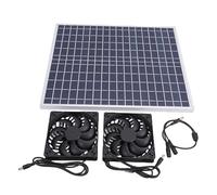Luocute Panneaux Solaires 22 W, Kit Puissant de Double Ventilateur D'échappement avec Indice d'étanchéité IP65, pour Poulailler, Niche, Serre, Hangar, Camping-car, Ventilation de Fenêtre