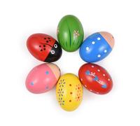Luocute Paquet de 6 œufs de Shake en Bois, Shakers à Percussion Musicale | Fabriqué à Partir de Bois, Rempli de Sable de Fer pour un Son Net et une Finition Sûre, pour les Paniers de Pâques et