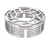 Luocute Pare-vent en Acier Inoxydable pour Réchaud de Camping Portable, avec Système de Double Boucle, Idéal pour la Cuisine en Plein Air, la Randonnée et le trekking. (L)