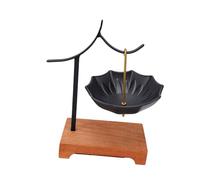 Luocute Passoire à thé en Céramique en Forme de Parapluie, avec Support de Filtration à 360 Degrés (BLACK)