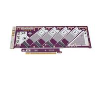 Luocute PCIE 5.0 X16 à NVME M.2 Carte D'adaptateur SSD 512 Gops Haute Vitesse NVME PCIE Expansion Carte avec PCB plaqué Or pour la Fenêtre PC de Bureau OS X