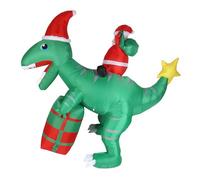 Luocute Père Noël Gonflable de 7,87 Pieds sur Dinosaure, Lumières LED Intégrées, Décorations de Noël Gonflables pour Extérieur, Cour, Jardin, Pelouse, Décoration de Fête de (Prise UE 220-240V)