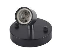 Luocute Plafonnier Mural Vintage Moderne E27, 1 Pièce, Support D'ampoule, Douille Rotative à 180 ° (BLACK)