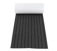 Luocute Plancher de Bateau en Mousse EVA, Tapis de Pont Marin Antidérapant 240 Cm X 60 Cm avec Auto-adhésif, Tapis de Sol Auto-adhésif pour Yacht Camping-Car Jon Boats Kayak (A (Gris foncé + Noir))