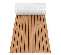 Luocute Plancher de Bateau en Mousse EVA, Tapis de Pont Marin Antidérapant 240 Cm X 60 Cm avec Auto-adhésif, Tapis de Sol Auto-adhésif pour Yacht Camping-Car Jon Boats Kayak (B (Or + Noir))