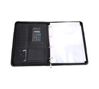 Luocute Pochette à Fermeture éclair A4 Organiseur PU Binder | Cuir PU Imperméable, Pochette de Documents avec Calculatrice, Compartiments pour Bloc-notes, pour Entretiens