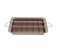 Luocute Poêle à Brownie avec Séparateur, Plateau de Cuisson Antiadhésif en Acier au Carbone avec 18 Moules Prédécoupés pour Four Brownies, Cupcakes et Pain 12 X 7,9 Pouces