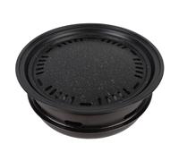 Luocute Poêle à Grill à Charbon, Poêle Barbecue à Charbon de Bois Rond sans Fumée avec Filet de Grill épaissi pour Pique-Nique de Camping Extérieur à la Maison (S)