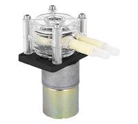 Luocute Pompe Péristaltique, Moteur 12 V 24 V CC, Cadre de Roue en Acier Inoxydable Auto-amorçant, Tête Transparente en PC avec Couvercle de Pompe serré à la Main pour le Dosage de (24V)