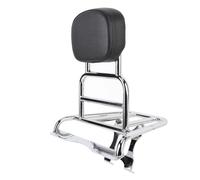 Luocute Porte-bagages Sissy Bar, Support Stable en Acier au Carbone Conception Ergonomique Porte-bagages Arrière Moto avec Coussin de Dossier, Remplacement pour G350 2023 à 2025 (SILVER)