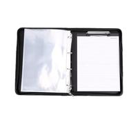 Luocute Porte-documents Noir avec Calculatrice, Cuir PU A4 | Porte-documents Imperméable en PU avec Fermeture éclair, Organisateur pour Affaires, école, Entretiens, CV et Voyages,