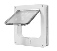 Luocute Portes pour Chat, Chatière en ABS Résistant aux Intempéries, Verrouillage à 4 Voies, avec Brosse Magnétique Coupe-Vent, Porte d'intimité pour Chaton, Chiens, Intérieur et (M)