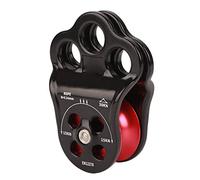 Luocute Poulie D'Escalade à Double Roulement 30KN, Conception de Plaque Latérale à 3 Trous avec Aluminium D'aviation pour le Sauvetage en Alpinisme et en Escalade