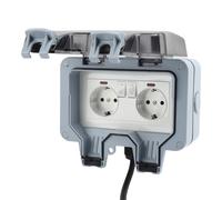 Luocute Prise de Courant Extérieure, Prise électrique Murale étanche IP66 avec Interrupteur Indépendant et Voyant Lumineux, pour Jardin, Parc, Garage, Salle de Bain (10 m / 32,8 pieds)