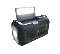 Luocute Radio à Manivelle d'urgence, Radio Météo Portable AM FM WB avec Alerte SOS, énergie Solaire, Batterie 12 000 MAh, Chargeur USB, Lampe de Poche LED, pour Camping en Plein Air, (Vert OD)