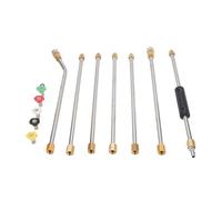 Luocute Rallonge de Nettoyeur Haute Pression, Lance de Laveuse électrique en Acier Inoxydable et en Laiton avec 5 Embouts de Buse à Connexion Rapide, Raccord 1/4 Po pour Systèmes de