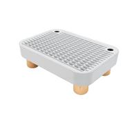 Luocute Rampe de Marche pour Bac à Litière pour Chat, Tapis Collecteur de Litière avec Plateau Supérieur et Inférieur perforé Amovible, Construction en Plastique PP Robuste, Pieds
