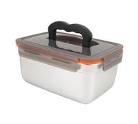 Luocute Récipient Alimentaire en Métal 304 Acier Inoxydable Boîte à Lunch | Anti-érosion, antirouille, bureau, école, voyage en plein air, design carré peu encombrant, couvercle verrouillable pour la