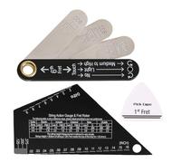 Luocute Règle D'action de Corde de Guitare, Outil de Mesure du Soulagement du Cou de Tige de Ferme avec échelle de Hauteur de Micro pour Guitares Basses Classiques Acoustiques