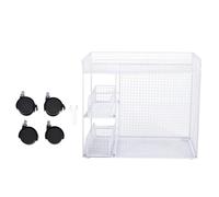 Luocute Rolling Kitchen Storage Cart Plat Séchage Séchage Grand Acier Inoxydable avec des Roues Verrouillables Rotatives à 360 °, Sortez des Paniers pour Les Plats de Bols, Organisateur (White)