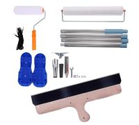 Luocute Rouleau à Pointes pour Revêtement de Sol | Pointes en Acier au Carbone, Lame de Grattage de 3 Mm, Poteau Télescopique, Chaussures à Pointes, Kit D'outils de Ciment