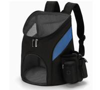Luocute Sac à Dos de Transport pour Animaux de Compagnie, Pliable pour Un Rangement Facile, Panneaux en Respirante pour Une Bonne Aération, Fermeture éclair Renforcée avec Système de (Noir avec Bleu)