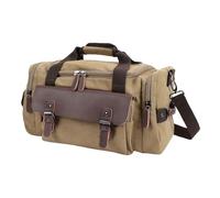 Luocute Sac de Voyage, Sac à Main en Toile Imperméable de 18,5 X 9,8 X 9,4 Pouces, Bagage de Grande capacité en Toile Imperméable avec Plusieurs Méthodes de Transport pour Les Voyages (Kaki)