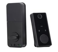 Luocute Serrure de Porte Intelligente à Empreinte Digitale, Capteur Semi-conducteur en Alliage D'aluminium, Verrouillage Automatique, sécurité avec Mot de Passe Virtuel, Carte IC, clé