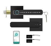 Luocute Serrure de Porte Intelligente à Empreintes Digitales, Serrure Biométrique D'entrée sans clé 5 en 1 avec Contrôle par Application, Mot de Passe, Clavier, Carte IC, Verrouillage (BLACK)