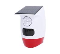 Luocute Sirène D'Alarme Solaire avec Capteur de Mouvement, Son Fort de 120 DB, Portée de 12 M/40 Pieds, Télécommande étanche, Alarme de sécurité Extérieure et Intérieure, Détecteur