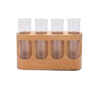 Luocute Station de Propagation des Plantes, Lumière LED à intensité Variable à 9 Niveaux avec Support en Bois et 4 Tubes à Essai en Verre, pour la Décoration de la Maison, du Bureau,