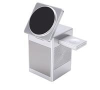 Luocute Station de Recharge sans Fil, Haut-Parleur Bluetooth avec écran animé Pixel et Réveil, Chargeur 3 en 1 pour écouteurs de Montre