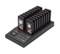 Luocute Système D'appel sans Fil, 18 Récepteurs, 1 émetteur, 999 Canaux, Portée de 30 à 100 M, avec Lumières Clignotantes et Vibrations, pour Restaurant, Aire de Restauration, Maison (Prise UE)