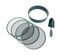 Luocute Tamis de Sol avec 4 écrans Interchangeables 3 6 9 12 Mm | pour Seau de 5 Gallons, Cadre en Fer galvanisé, Tamis de Jardin pour Roche à Compost de Sol, Convient au Seau Standard,
